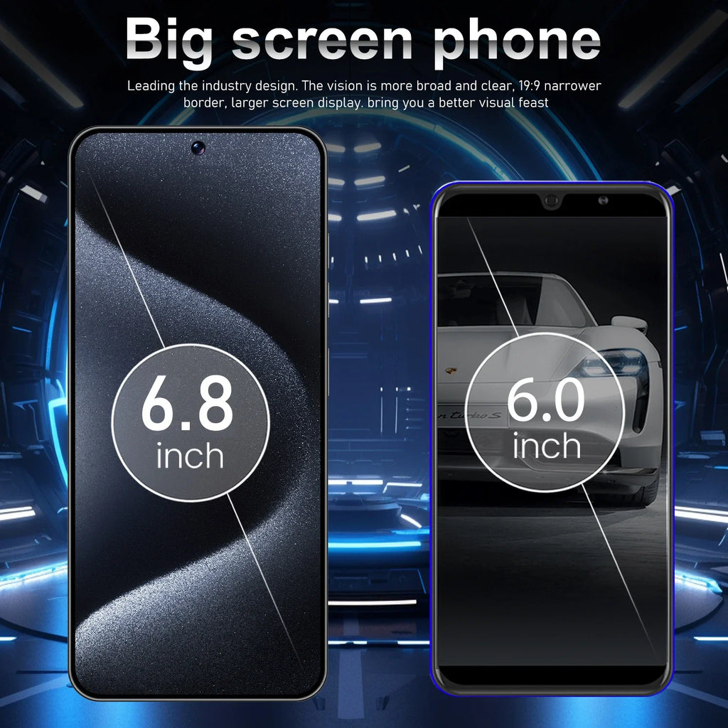Global Version I16 Pro Max Smartphones Cellphones Android 14,6.8 inch Screen,12+512GB,13+24MP,Mobile phone,6800mAh Phone 5G