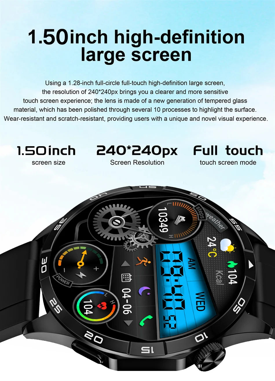 2025 New For Huawei Smart Watch Men Watch 4 Pro+ 1.50 Inch HD Screen Bluetooth Call Health Monitoring Smartwatch New Watch 4