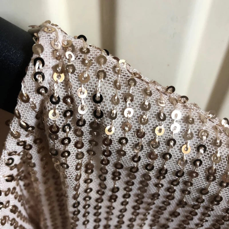 2025 Spring Sequin Jackets Women Glitter Long Sleeve Short Coats Fashion Elegant Outwear Office Ladies Solid Streetwear Jacket