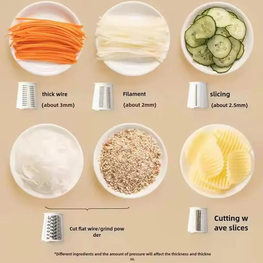 Multifunctional Manual Vegetable Slicer Cheese Grater Rotary Drum Grater Kitchen Tool for Veggie Chopping Food Shredding Y2B0