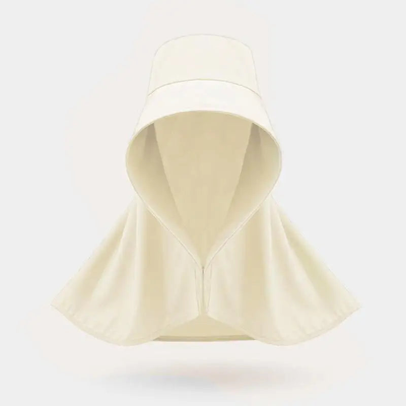 Summer Women Cap Outdoor Uv Anti Neck Protection Sun Visors Hat Fishing Hiking Big Brim Shawl Sunscreen Ponytail Cap Solid Color