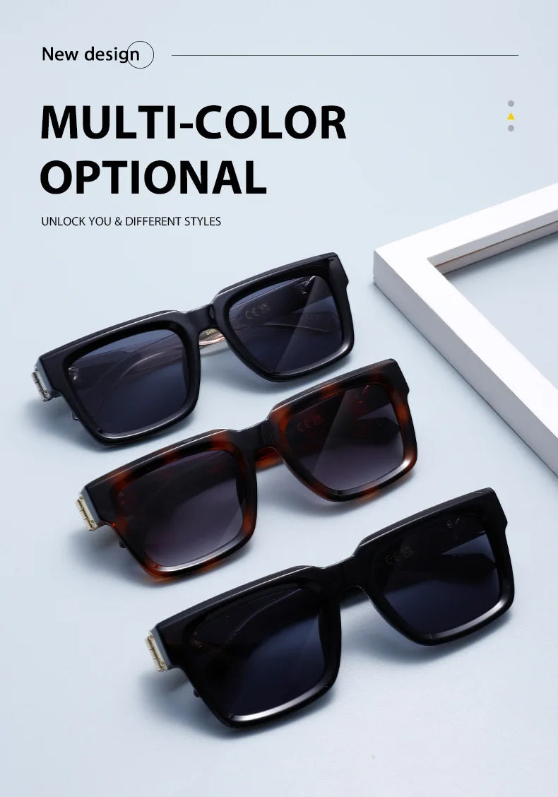 Millionaire Square Sunglass Men Vintage Luxury Sunglasses 2025 Trendy Fashion Glasses Gafas De Sol Hombre Lunette Soleil Femme