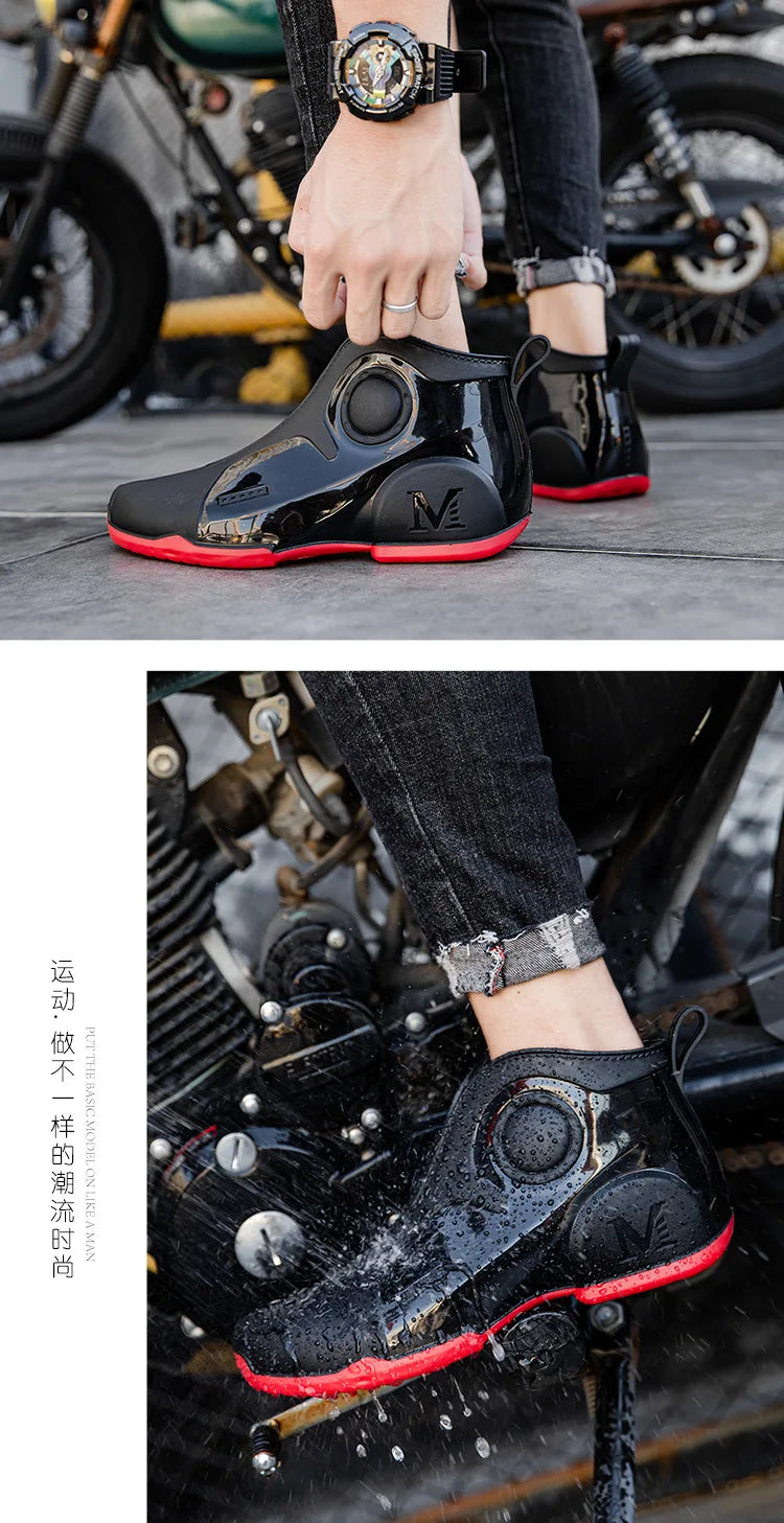 Brand Men Rain Boots New Outdoor Non-slip Light Hiking Shoes for Men Fishing Rain Boots Durable Waterproof Rubber Fishing Shoes