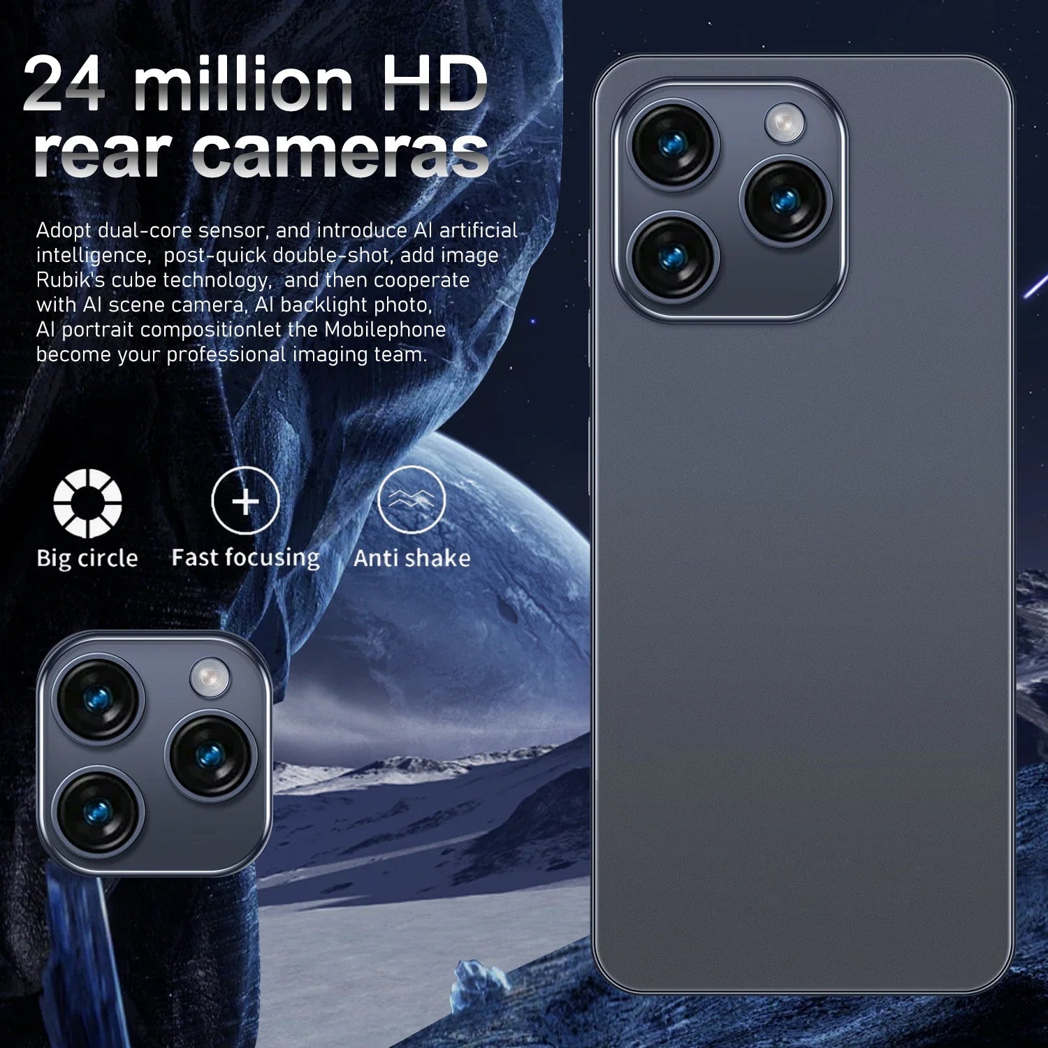 Global Version I16 Pro Max Smartphones Cellphones Android 14,6.8 inch Screen,12+512GB,13+24MP,Mobile phone,6800mAh Phone 5G