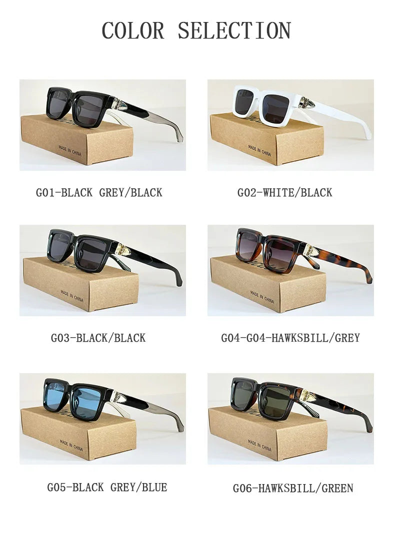 Millionaire Square Sunglass Men Vintage Luxury Sunglasses 2025 Trendy Fashion Glasses Gafas De Sol Hombre Lunette Soleil Femme