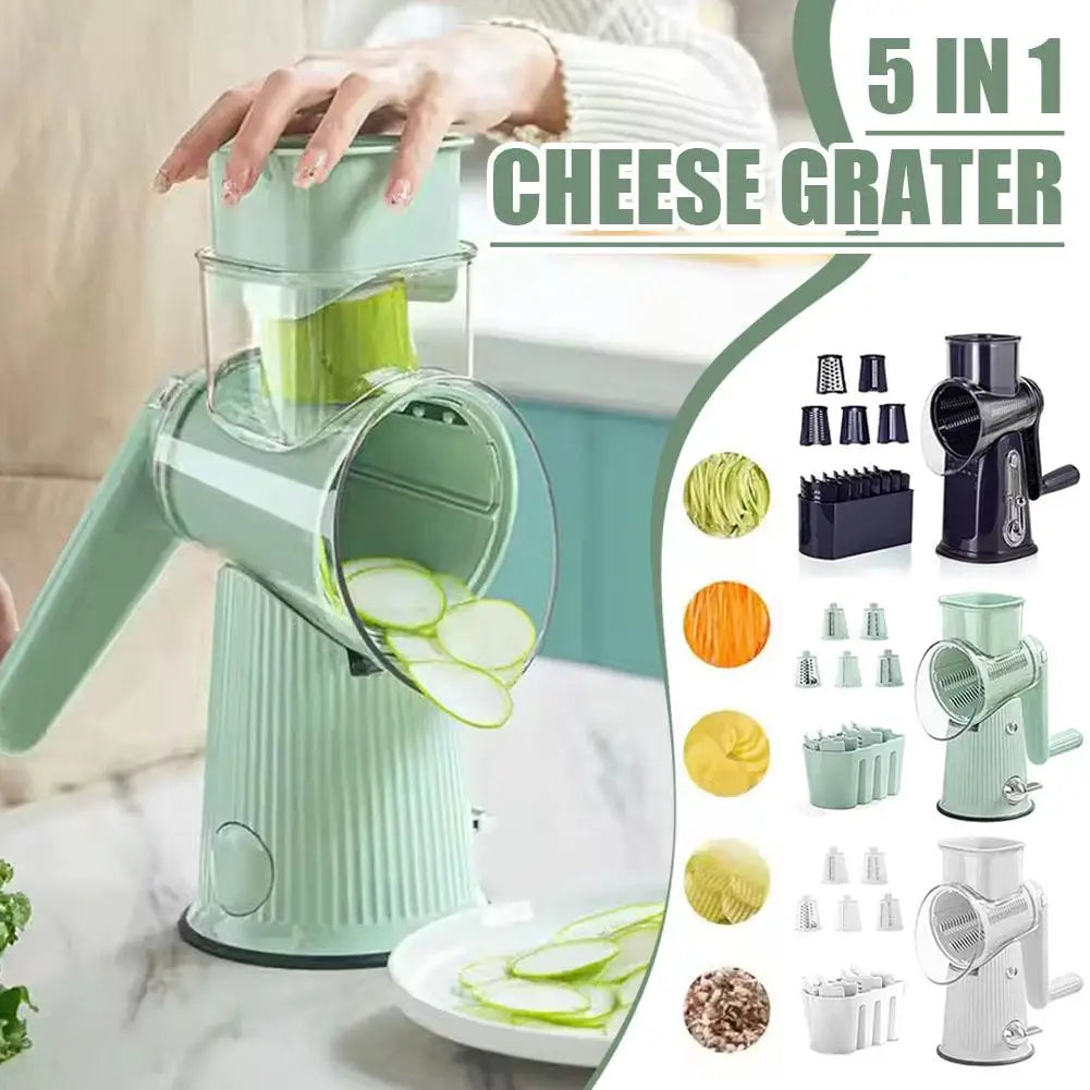 Multifunctional Manual Vegetable Slicer Cheese Grater Rotary Drum Grater Kitchen Tool for Veggie Chopping Food Shredding Y2B0