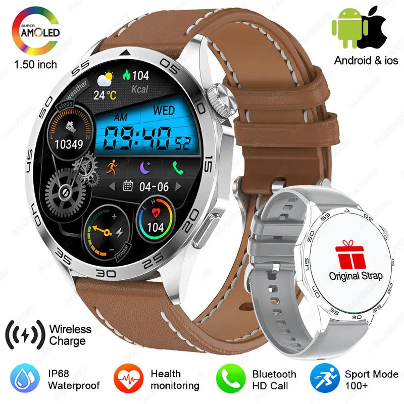 2025 New For Huawei Smart Watch Men Watch 4 Pro+ 1.50 Inch HD Screen Bluetooth Call Health Monitoring Smartwatch New Watch 4