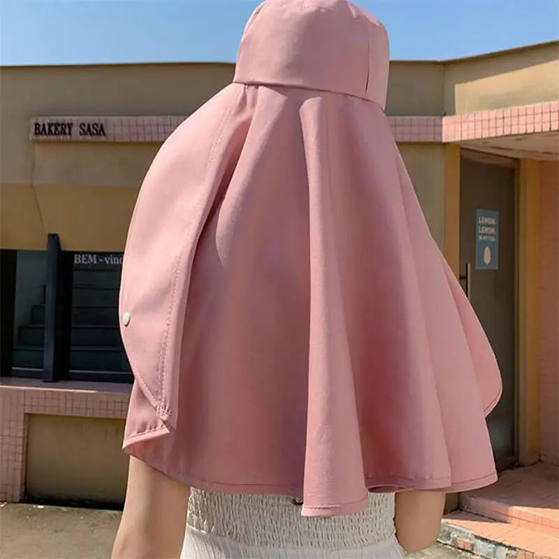Women Hat Full Face Sun UV Protection Hats Summer Large Brim Shawl Neck Integrated Traveling Outdoors Beach Fisherman Hats