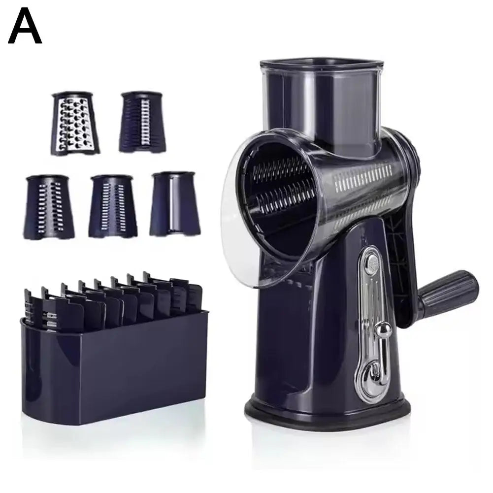 Multifunctional Manual Vegetable Slicer Cheese Grater Rotary Drum Grater Kitchen Tool for Veggie Chopping Food Shredding Y2B0