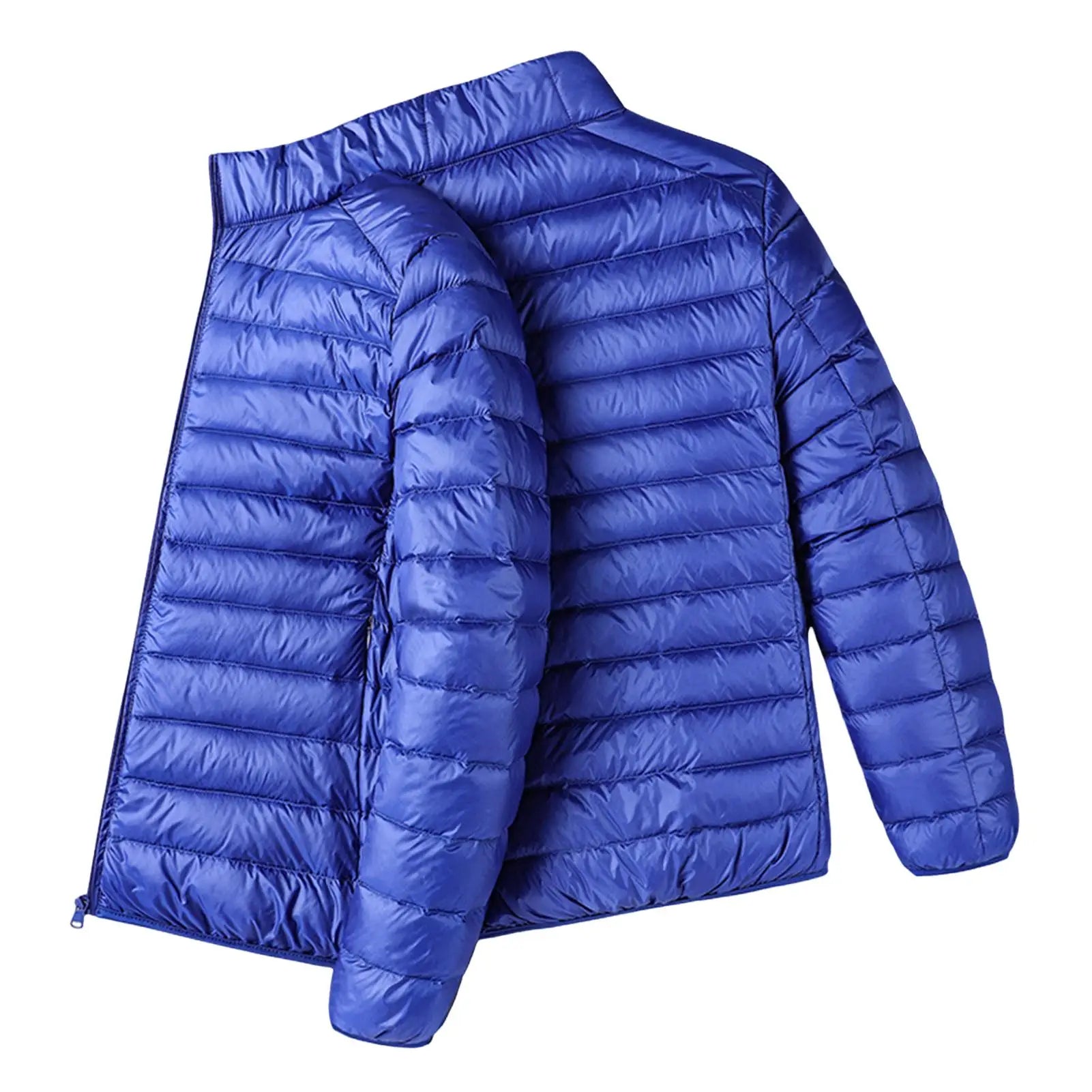 Men Cotton Coat Men's  Cotton Quilted Jacket with Down Filling Zipper Closure Long Sleeve Thermal Coat for Winter Warmth