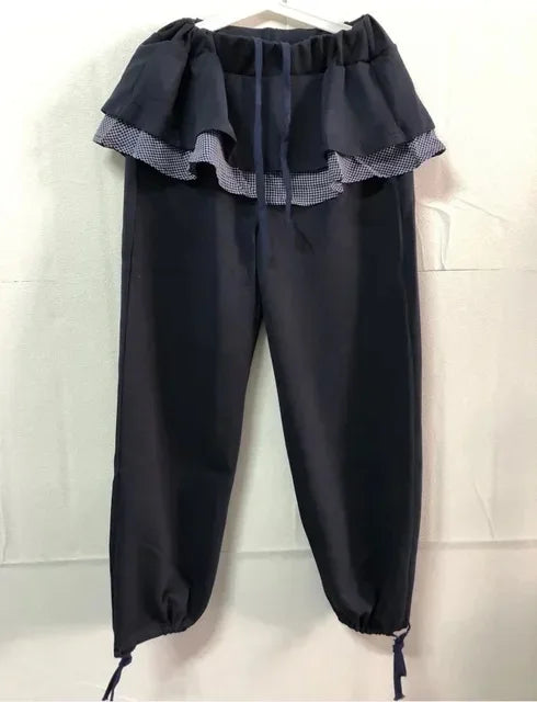 2025 New Bottoms Women Fashion Japanese Sweatpants Pantalon Streetwear Joggers Femme Patchwork Plaid Casual Straight Y2k Pants
