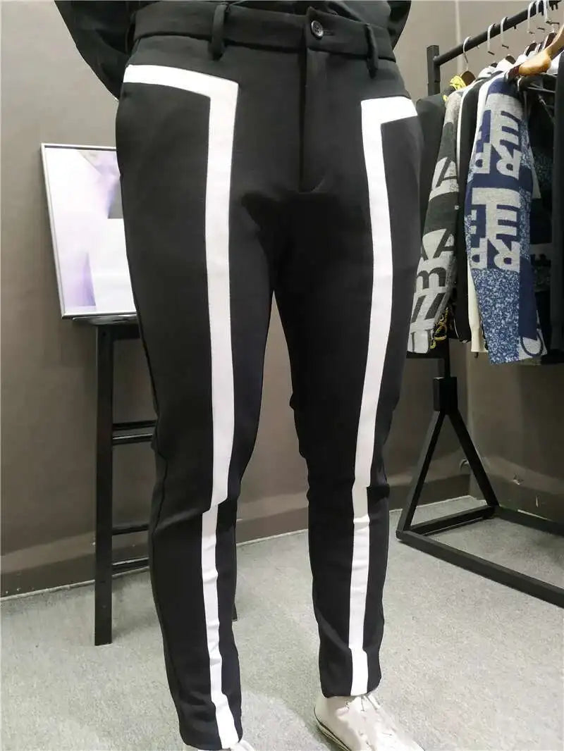 Club Performance Stage Trousers Pantalon De Vestir Hombre Pantalon Costume Men Trousers Casual Suit Pants Self-cultivation Pants