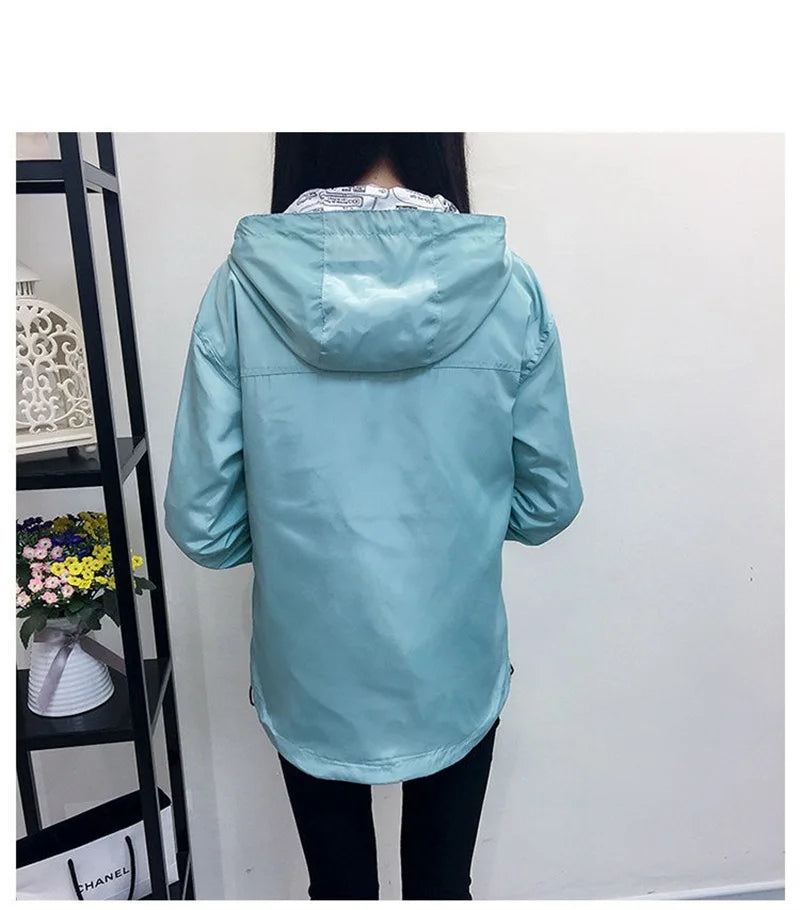 Double-Sided Trench Coat Women 2023 New Spring Autumn Clothes Hooded Windbreaker Jacket Female Outerwear Tops Student Coats 3XL